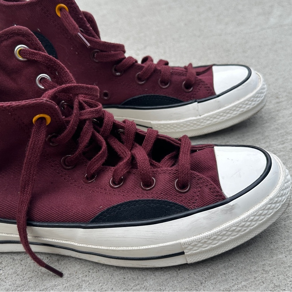 Converse Chuck 70 Burgundy High-Top Sneakers Mixed Materials